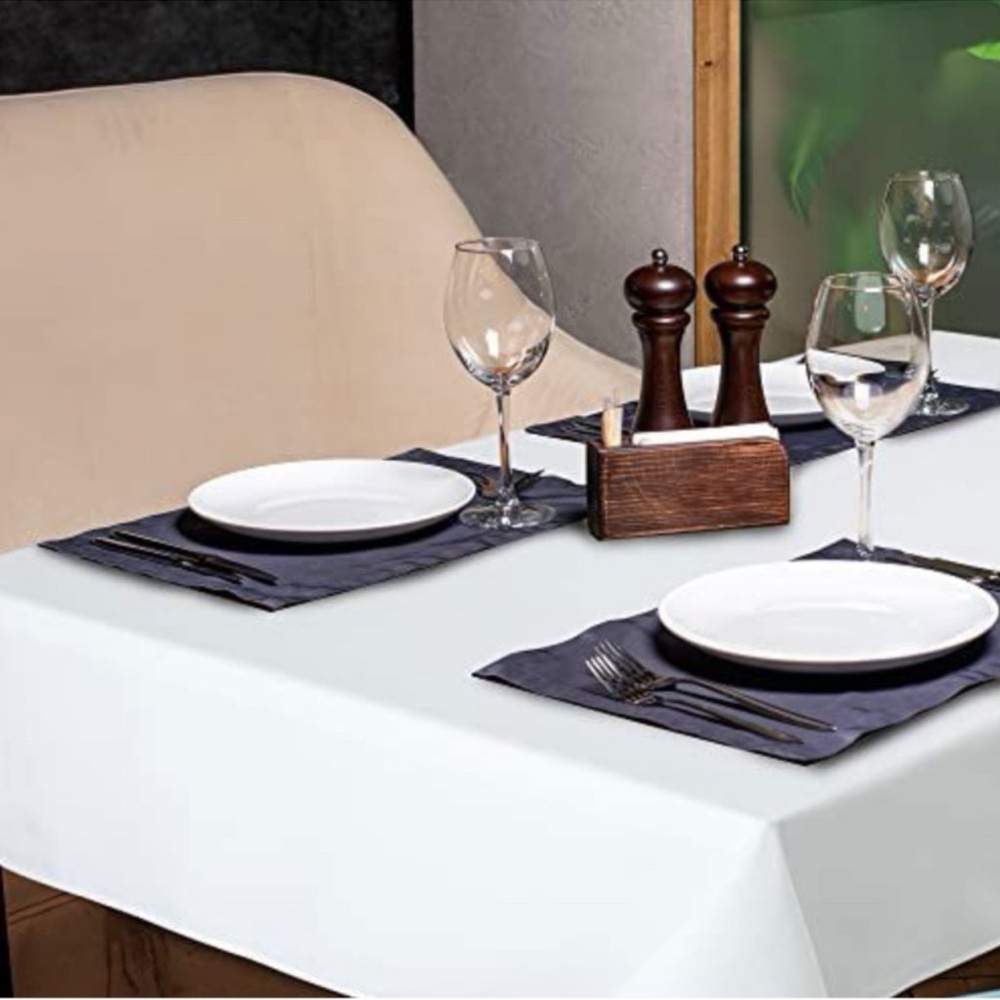 28. White 60x84 Tablecloth - Picture 6 of 13